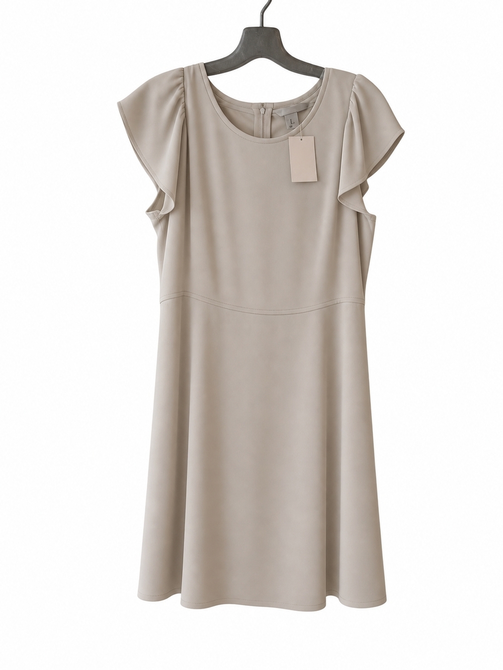 H&M Cream Ruffle Sleeve Mini Dress - Picture 3 of 5